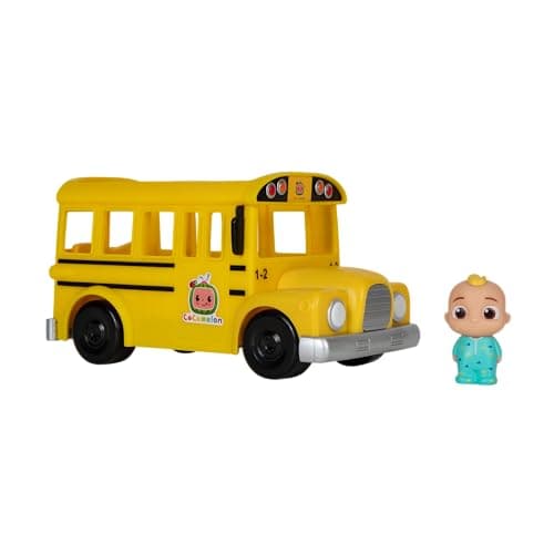Image of CoComelon Official Musical Yellow School Bus, Plays Clips from ‘Wheels on The Bus,’ Featuring Removable JJ Figure – Character Toys for Babies, Toddlers, and Kids