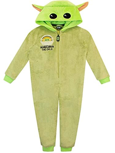 Image of Star Wars Boys The Mandalorian Onesie Green 11-12 Years