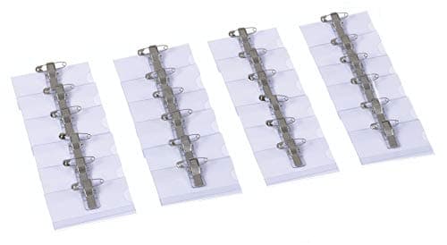 Image of EUROPEL Name Badge Holders with Crocodile Clip, Safety Pin & Blank Card Insert Sheets (Pack of 24) | Horizontal ID Card Holder for School, Colleges, Offices & Corporate Event | 75 x 40 mm, 121260