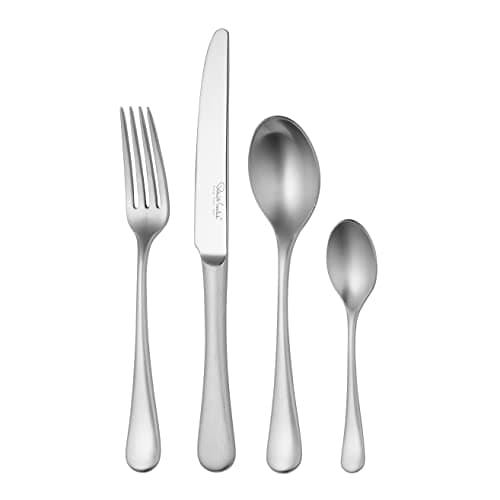 Image of Robert Welch Radford Satin, 24 Piece Cutlery Set for 6 People. Made from Stainless Steel. Dishwasher Safe.