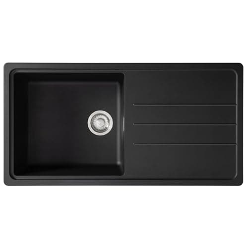 Image of Franke Junos JSD611-97CB 1.0 Bowl Tectonite Reversible Inset Black Kitchen Sink