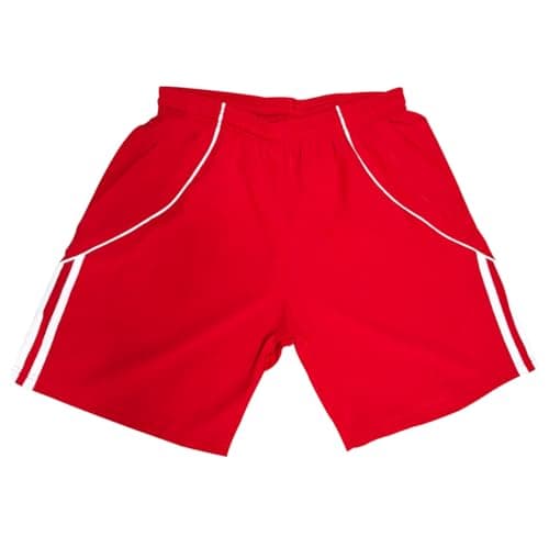 Image of PROSTYLE SPORTS Men's Football Shorts Running Shorts Lightweight Gym (UK, Alpha, M, Regular, Regular, Red/White)