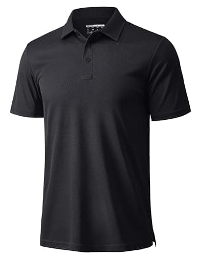 Image of MAGCOMSEN Men's Breathable Polo Shirts Short Sleeve Wicking Quick Dry T Shirt Casual Work Golf Summer Tops,Black,3XL