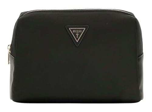 Image of GUESS Large Top Zip Cosmetic Bag Black, Black