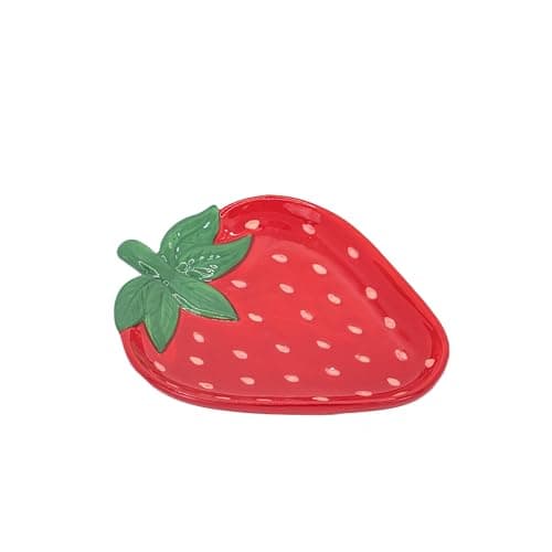 Image of Sass & Belle Strawberry Trinket Dish - Decorative Ceramic Jewellery Tray, Trinket Tray or Jewellery Stand for Small Accessories, Unique Design from Sass and Belle