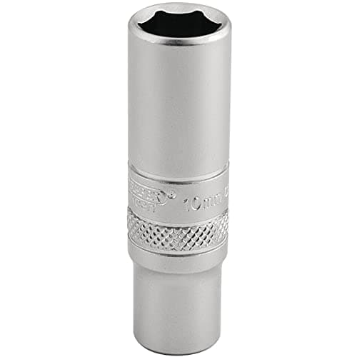 Image of Draper 16529 1/4 Inch Square Drive 6 Point Metric Deep Socket, 10mm, Blue