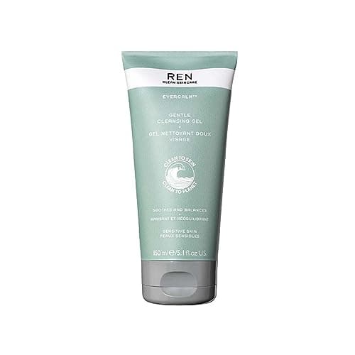Image of REN Evercalm Gentle Cleansing Gel for Sensitive Skin, 150ml - Non-Stripping Face Wash with Prebiotics and Beta-Glucan, Soothing Cleanser for Redness Relief and Daily Dirt Removal, Dermatologist-Tested