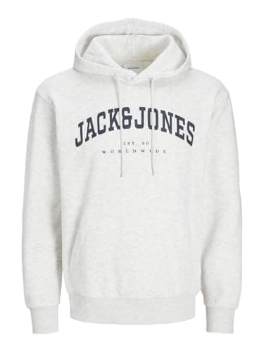 Image of JACK & JONES Mens Logo Hoodie White Melange L
