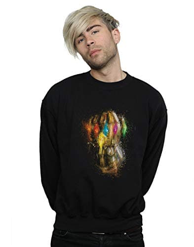 Image of Marvel Men's Avengers Endgame Infinity Gauntlet Splatter Sweatshirt Black Small