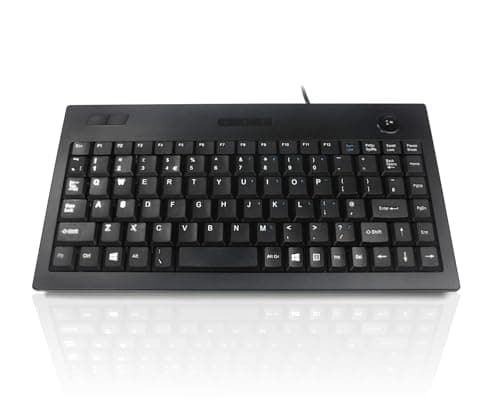 Image of Accuratus 5005 - Professional Wired Mini Size Keyboard with Optical Trackball and Left/Right Mouse Buttons (PS/2) (KYBAC5005-PS2BLK)