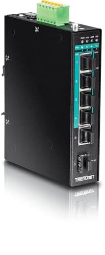 Image of TRENDnet 6-Port Hardened Industrial Gigabit PoE+ Layered 2 Managed DIN-Rail Switch, TI-PG541i, 4 x Gigabit PoE+, 1 x Gigabit, 1 x Gigabit SFP Slot, IP30 Rated, 120 W Power Budget