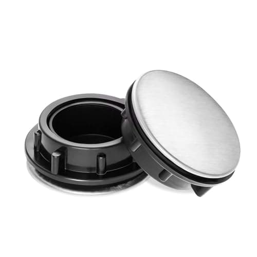 Image of Sink Tap Hole Cover, Overflow Sink Hole Cover Stainless Steel Sink Blanking Cap Faucet Hole Cover Sink Hole Cover Plate Stopper Cover Blanking Plug Bath Tap Cover Useful for Bathroom Kitchen