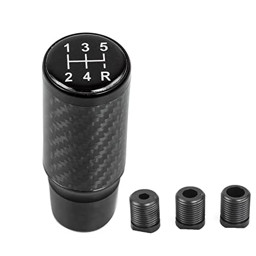 Image of muge racing Gear Shift Knob，Car Gear Knob Shifter 5 Speed Universal Aluminum Gear Shifter Stick with 3 Adapters(Black)