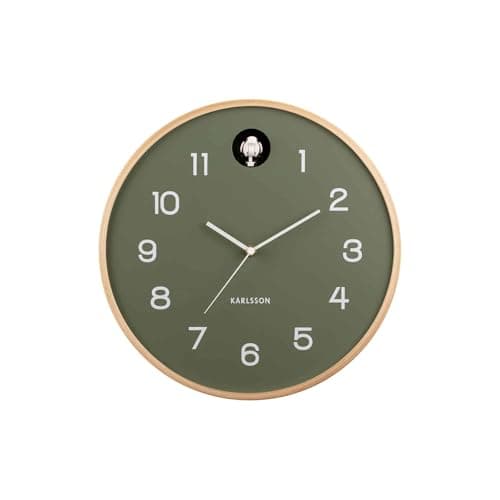 Image of Karlsson Natural Cuckoo Wall Clock - JUNGLE GREEN (KA5886GR)