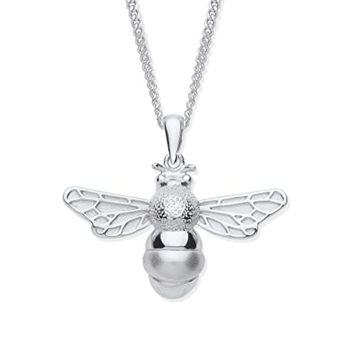 Image of Old English Jewellers Sterling Silver Bumble Bee Pendant Necklace + 18 Inch Chain