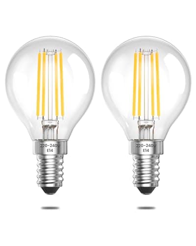 Image of BrightArk 4W E14 LED Filament Golf Ball Bulb,40W Small Edison Screw Light Blub Equivalent, Warm White SES Mini Globe Blub for Chandelier Light, Ceiling Fans, Wall Sconces,AC200-240V