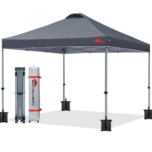 Image of MASTERCANOPY Durable Ez Pop-up Gazebo Tent with Roller Bag (3x3M,Dark Grey)