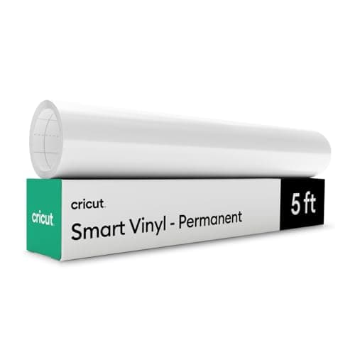 Image of Cricut Smart Permanent Adhesive Vinyl | 30.5 cm × 1.52 m | White | Self-Adhesive Vinyl Sheet | Ideal for Customising Mugs, Bottles, Labels, Signs & DIY Crafts