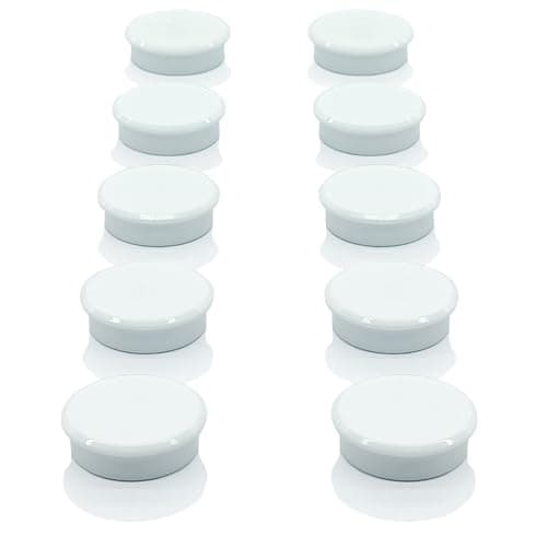 Image of ZDZBLX Strong Fridge Magnets - 10 Pack Mini Cute Round Magnets for Whiteboard, Notice Board, Crafts, Heavy Duty Small Magnets for Adults, Refrigerator Magnet, Office & Kitchen Magnetic Dots (White)
