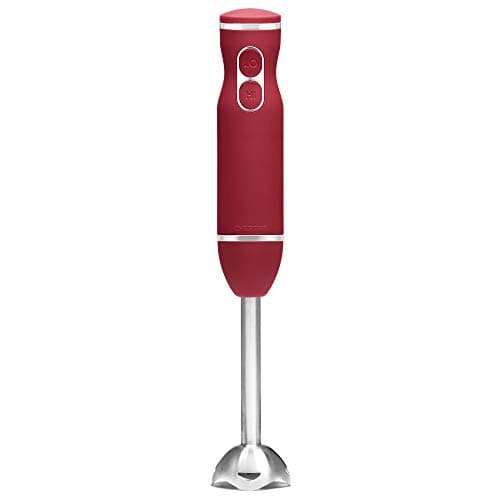 Image of Chefman Immersion Blender, 800W Hand Blender with Stainless Steel Blades, Powerful Electric Ice Crushing 2-speed Control Handheld Food Mixer, Purées, Smoothies, Shakes, Sauces & Soups, Red