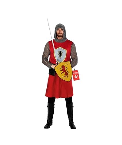 Image of Fun Shack Mens Kings Knight Costume Adults Historical Medieval Armour & Shield Outfit, Mens Knight, M