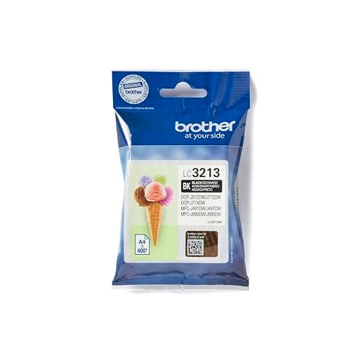 Image of Brother LC-3213BK Inkjet Cartridge, Black, Single Pack, High Yield, Includes 1 x Inkjet Cartridge, Genuine Supplies