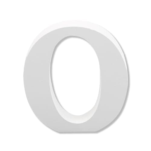 Image of Bojueshaw White Wooden Letters,4 Inch Standing Alphabet,DIY Paintable Letters for Arts & Crafts,Home Decor, Weddings & Parties(Letter O)