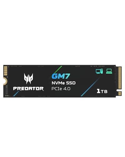 Image of acer Predator GM7 1TB SSD, M.2 2280 PCIe Gen 4 x4 NVMe 2.0, Read Speed Up to 7200 MB/s, Internal PC Solid State Drive for Laptop, Desktop and PS5 - BL.9BWWR.118