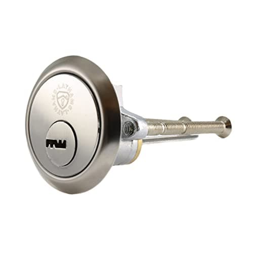 Image of Security Rim Cylinder - 2 Dimple Keys, 6 pins, Yale Night Latch Replacement - Polished Chrome Finish