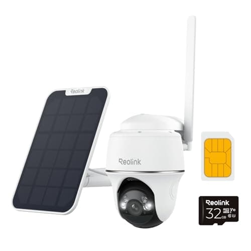 Image of Reolink 4G LTE Cellular Outdoor Security Camera + 32GB SD Card, No WiFi Security Camera Outdoor Wireless Go PT Plus+Solar Panel, 3K HD Color Night Vision, Person/Vehicle/Animal Detection, 2-Way Audio