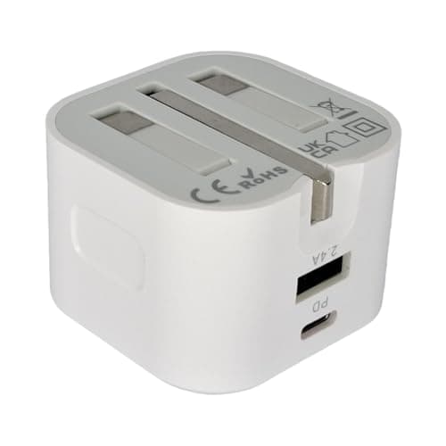 Image of USB Plug, Fast Charge UK 20W, Multi Dual Port USB Type C PD Power Adaptor, Foldable, Wall Charger Block For iPhone 15 14 13 12 11 Pro Max XR XS, iPad, Samsung Galaxy, Nokia, Motorola, Huawei, Experia