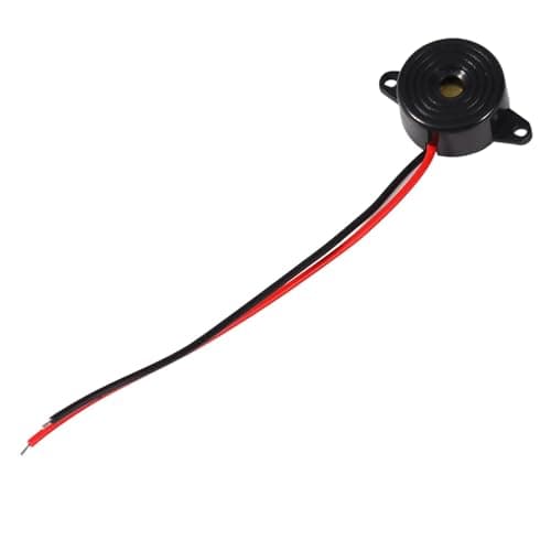 Image of 12VDC Electronic Buzzer Alarm, 85-95dB Alarm Continuous Sound 3-24V Active Piezo Buzzer Alarm Sounder with 100mm Length Cable for Electronic Products Black