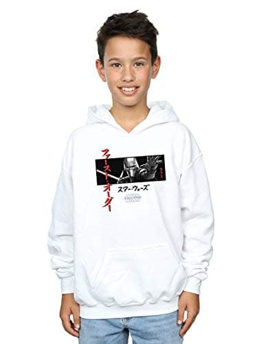 Image of Absolute Cult Star Wars The Rise Of Skywalker Kylo Ren Katakana Art Stripe Boys Hoodie White 12-13 years