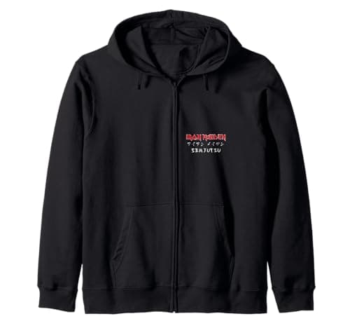 Image of Iron Maiden - Senjutsu Logo Eddie Face Circle Front Back Zip Hoodie