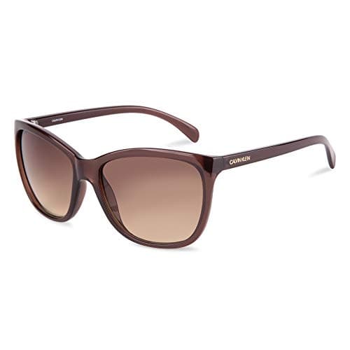 Image of Calvin Klein Women's Ck19565s Square Sunglasses, Milky Brown/Gradient Brown, 60mm,17mm,140mm