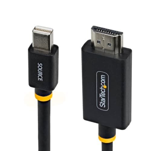Image of StarTech 1m (3ft) Mini DisplayPort to HDMI Adapter Cable, 4K 60Hz with HBR3/HDCP 2.3/DPCP, MDP to HDMI 2.0 Cable, Active Video Converter