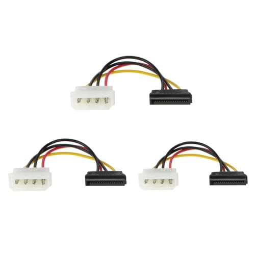 Image of JZK 3 PCS 15cm Molex to SATA Power Cable, SATA to 4 Pin Molex Connector Adapter for 4P Hard Disk, SSD