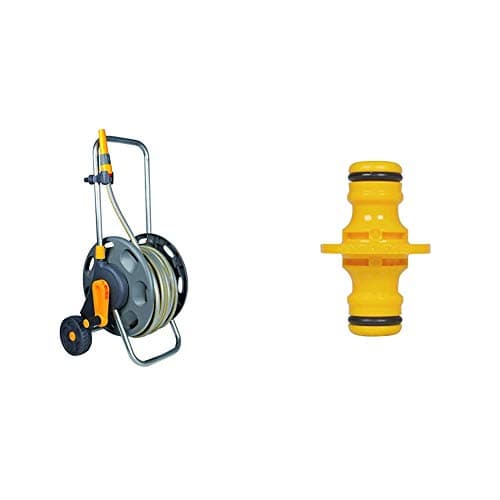 Image of Hozelock 60m Assembled Hose Cart with 50m Hose & Double Male Connector
