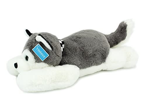 Image of Vintoys Siberian Husky with Scarf Dog Plush Hugging Pillow Stuffed Animals Puppy Plush Soft Toy 20"