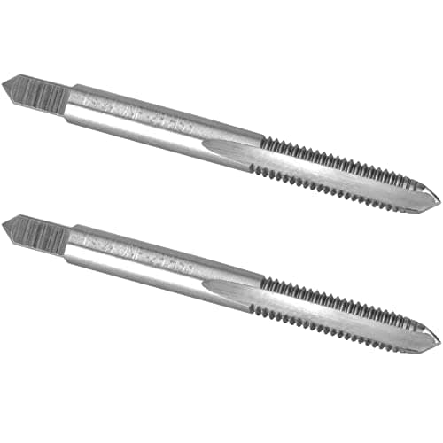 Image of Burkit 2pcs 1/4"-24 UNC Thread Tap Right Hand, HSS 1/4 x 24 UNC Straight Fluted Machine Tap