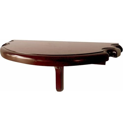 Image of Hathaway Premium Half Moon Wall Shelf, Walnut Finish