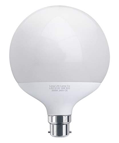 Image of Long Life Lamp Company 18w Round LED Globe Bulb B22 Bayonet Warm White Equivalent to 162w