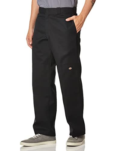 Image of Dickies Men's Double Knee Workwear Trousers, Black, 38W 34L UK