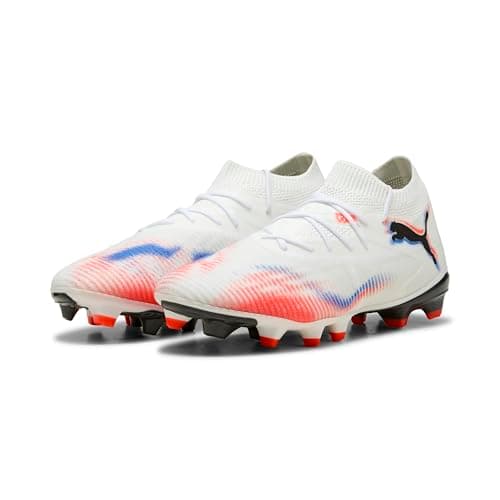 Image of PUMA Women's Future 8 Match Firm Ground/Artifical Ground Football Boots, PUMA White-PUMA Black-Glowing Red, 6.5 UK