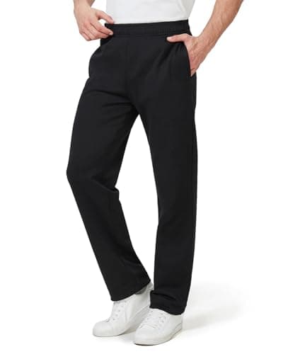 Image of Zylioo Extra Long Joggers for Tall Men,Tall Men Straight Leg Sweatpants,Long Leg Jogging Pants Wide Bottom with Pockets Black