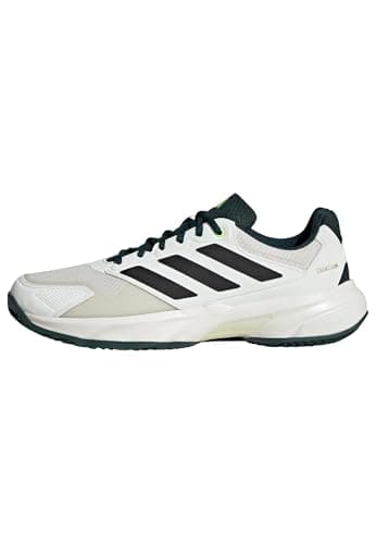 Image of adidas Men's CourtJam Control 3 Clay Tennis Shoes, Off White/core Black/Aurora Ivy, 6 UK
