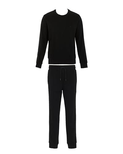 Image of Emporio Armani MAN'S BASIC TERRY LOUNGEWEAR TRACKSUIT BLACK M