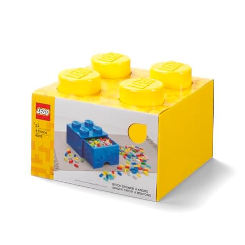 Image of LEGO Brick with 4 Knobs and 1 Drawer Yellow - Storage Box for LEGO Toys Desk Drawers and Office Supplies Stackable Storage Box Home Decoration Toy Box