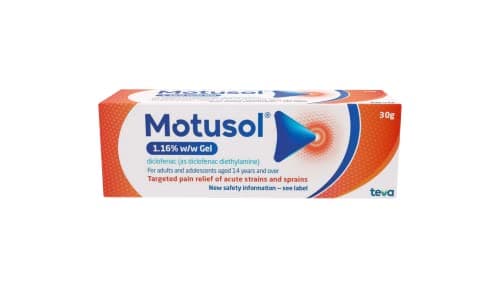 Image of Motusol 1.16% w/w Gel 30g – Targeted Pain Relief of Joints & Muscles in Acute strains & sprains