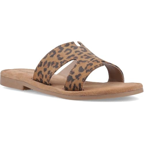 Image of Hush Puppies Azalea Mule Leather Women's Leopard Sandals - UK 7